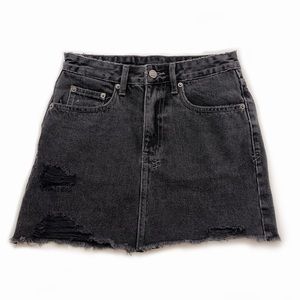 KSUBI - Distressed Denim Mini Skirt - Black - Size 25